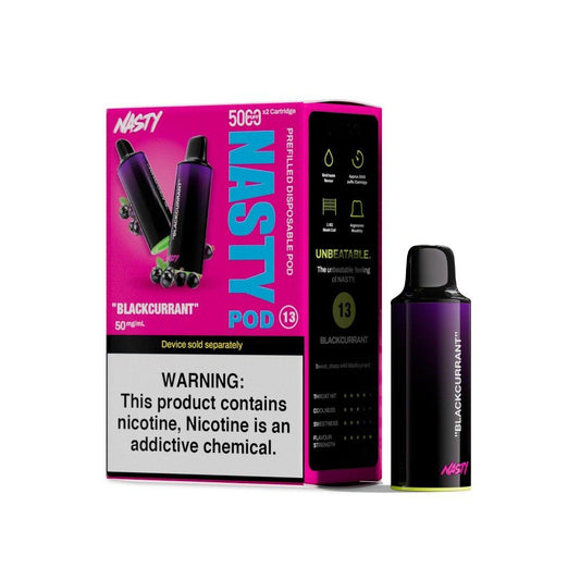 NASTY Disposable Pod - Blackcurrant - 5000 Puffs - 50mg - 50ml